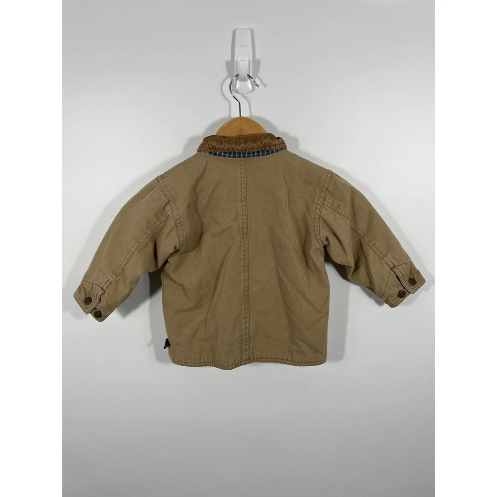 Old Navy Kids 2T Duck Canvas Barn Coat Brown Chore Outdoor Farm Corduroy Collar